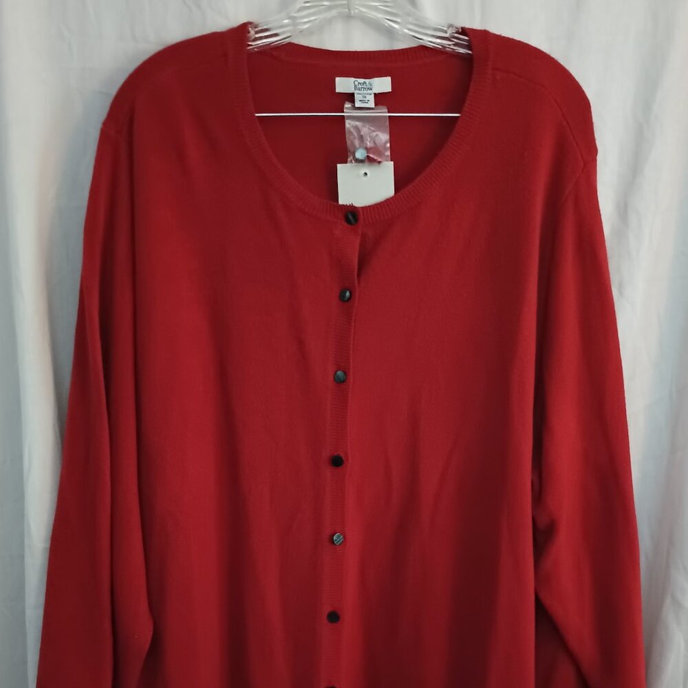 Croft & Barrow red 3X Extra Soft Cardigan